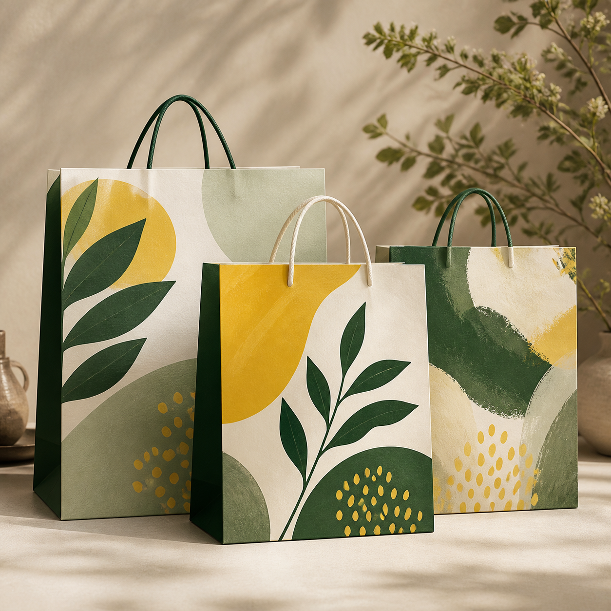 Generic custom paper bags with a tasteful printed design